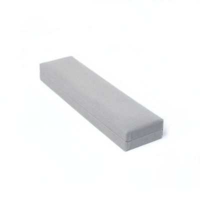 24.5x6x3cm. Grey velour hinged gift box