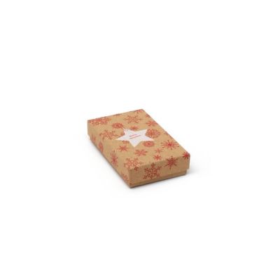 8x5x2cm. Kraft gift box with white star print
