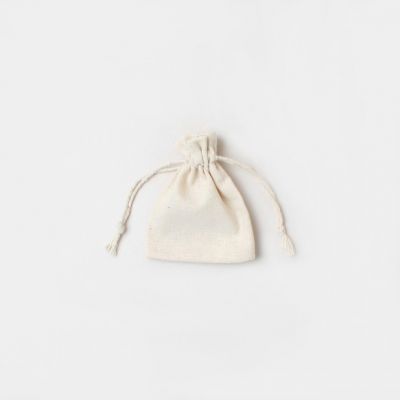 Size: 10x8cm unbleached, raw cotton drawstring bag