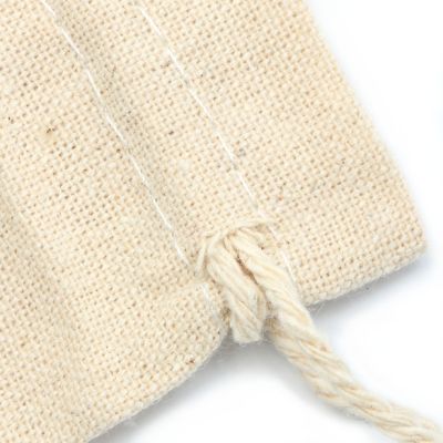 Size: 13x10cm unbleached, raw cotton drawstring bag