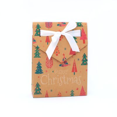 23x17x6cm Ribbon tied fold flat Christmas gift box