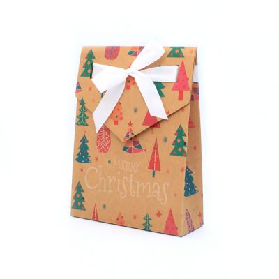 23x17x6cm Ribbon tied fold flat Christmas gift box