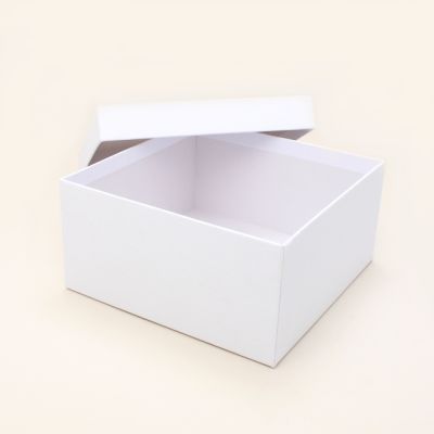 20x20x10cm. NO INSERT. White gift box.