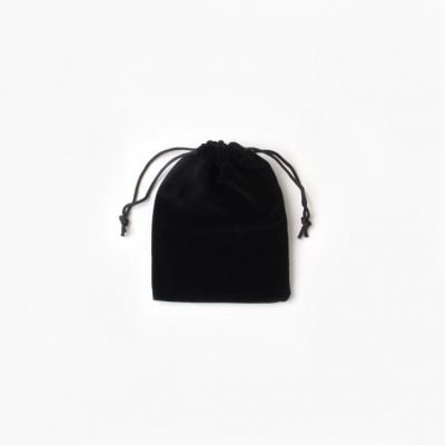 Size: 12x9cm Black Flocked velvet gift bag