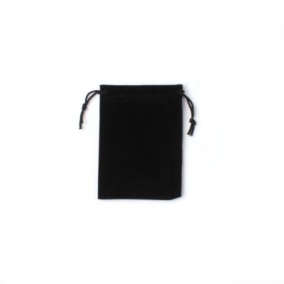 Size: 12x9cm Black Flocked velvet gift bag