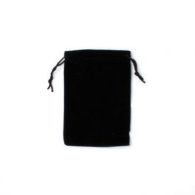 15x10cm. Black flocked velvet gift bag