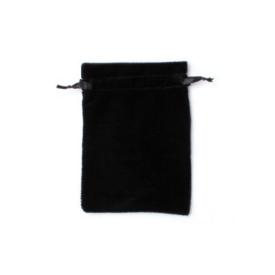 15.5x11.5cm. Black velvet pouch
