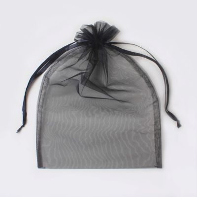 Size: 30x21cm Black organza gift bag