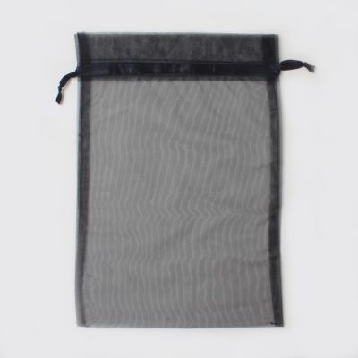 Size: 30x21cm Black organza gift bag