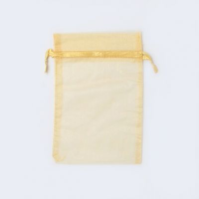Size: 22x15cm Light gold organza bag