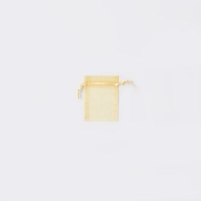 Size: 7x5cm Light gold organza bag