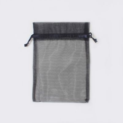 Size: 22x15cm Black organza bag