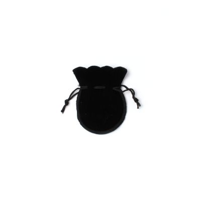 Size: 9x7cm Black flocked velvet pouch