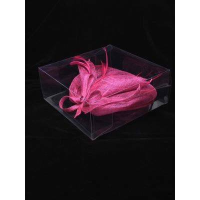 Size: 20x20x8cm Transparent fascinator box