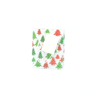 15x12x5.5cm. Christmas tree design gift bag with tag