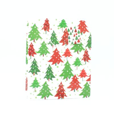 32x26x12cm. Christmas tree design gift bag with tag