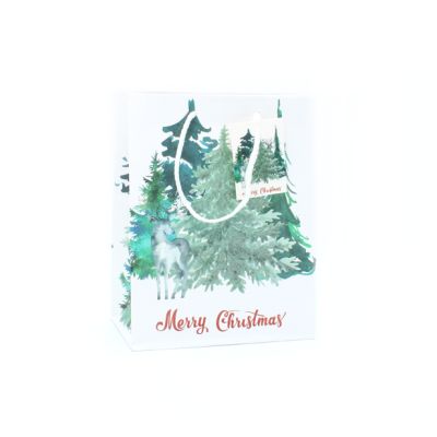 23x18x10cm. Christmas tree gift bag with tag