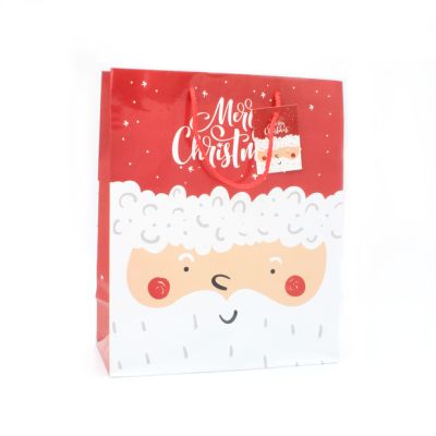 32x26x12cm. Father Christmas gift bag with tag