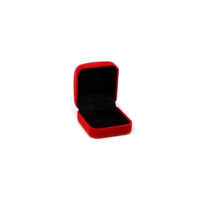 Ring box. 5.5x5x3.5cm. Red velour ring box