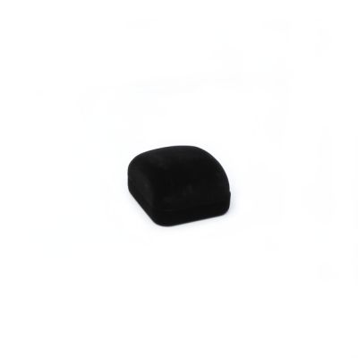 Ring box. 5.5x5x3.5cm. Black flocked hinged gift box