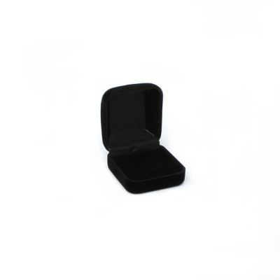 Ring box. 5x5x3.5cm. Black velour ring box