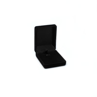 Cufflink Box. 7.5x6x3cm. Hinged black velour gift box