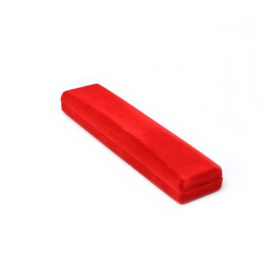 Bracelet / Pen Box. 22x5x2.5cm. Red flocked hinged gift box