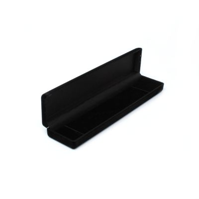 Bracelet / Pen Box. 22x5x2.5cm. Black flocked hinged gift box