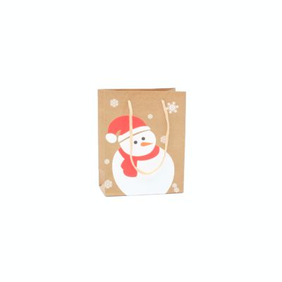 15x12x6cm. Snowman print Christmas gift bag