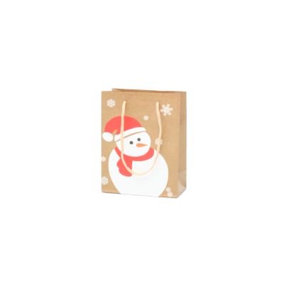 15x12x6cm. Snowman print Christmas gift bag