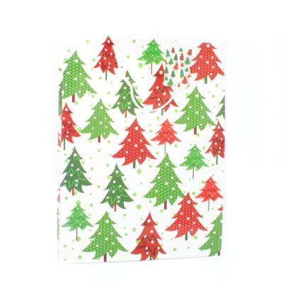 40x30x12cm. Christmas tree design gift bag with tag