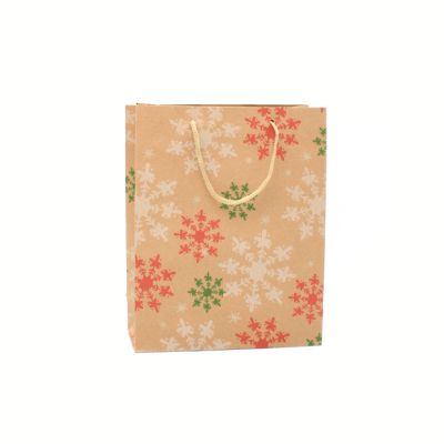 24x19x8cm. Christmas snowflake print gift bag