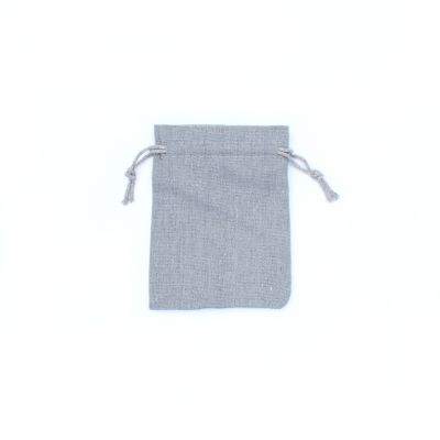 Size: 13x10cm Grey cotton rich drawstring bag