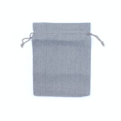 Size: 20x15cm Grey cotton rich drawstring bag.