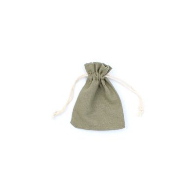 Size: 10x8cm Olive cotton rich drawstring bag.