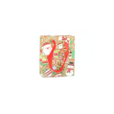 15x12x5.5cm. Christmas motif gift bag with tag
