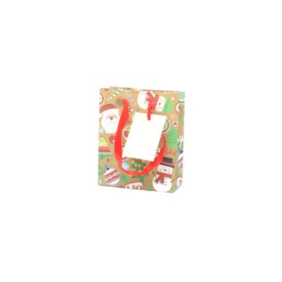 15x12x5.5cm. Christmas motif gift bag with tag