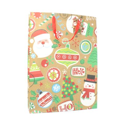 45x33x10cm. Christmas motif gift bag with tag