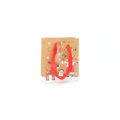 15x12x5.5cm. Santa and rudolph gift bag with tag