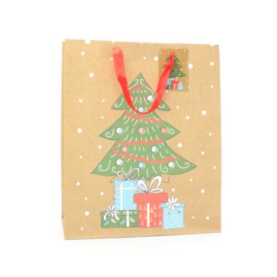 32x26x12cm. Christmas Tree gift bag with tag