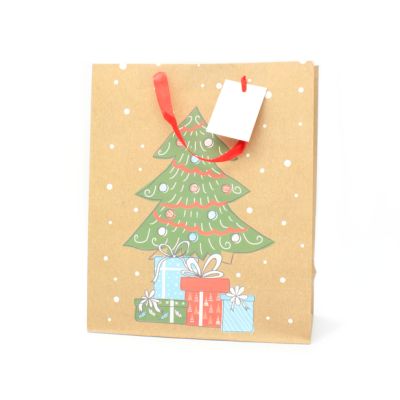 32x26x12cm. Christmas Tree gift bag with tag