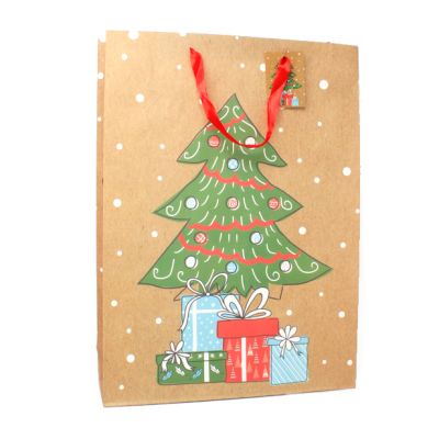 45x33x10cm. Christmas Tree gift bag with tag