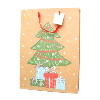 45x33x10cm. Christmas Tree gift bag with tag