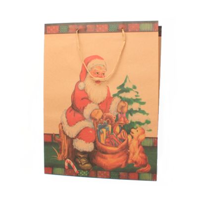 42x31x15cm. Father Christmas print gift bag