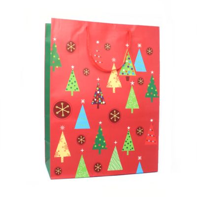 42x31x15cm. Christmas tree print gift bag