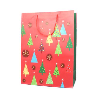 42x31x15cm. Christmas tree print gift bag