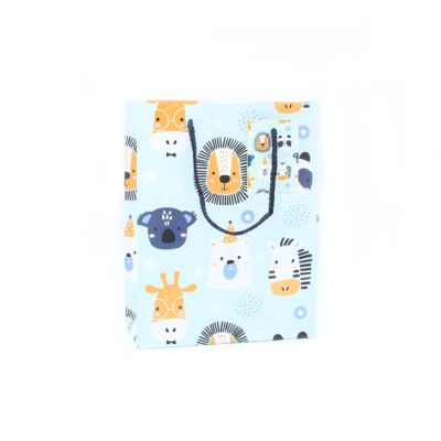 23x18x8cm. Cute animal print gift bag with tag
