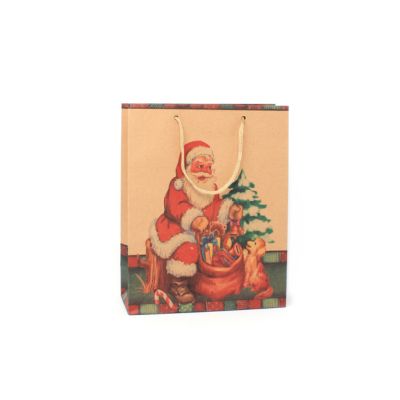 24x19x8cm. Father Christmas print gift bag