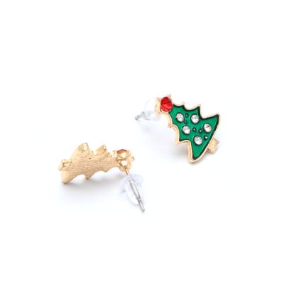 Diamante Christmas Tree Earrings