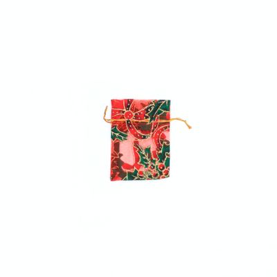 10x7cm. Holly print organza gift bag